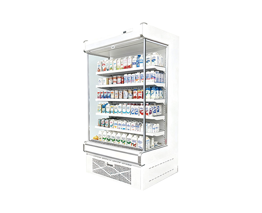 Integrated air curtain cabinet