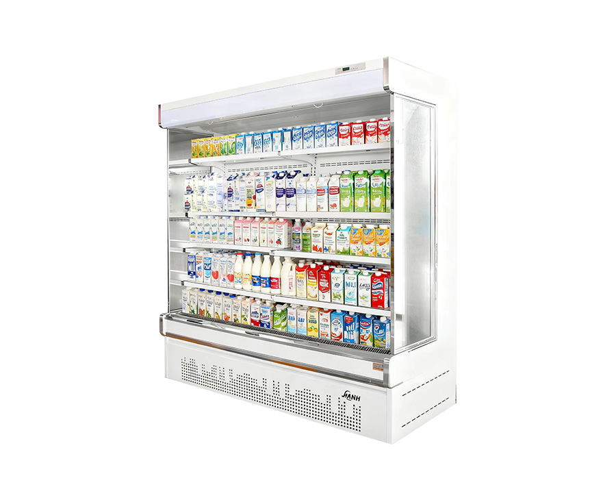 Integrated air curtain cabinet